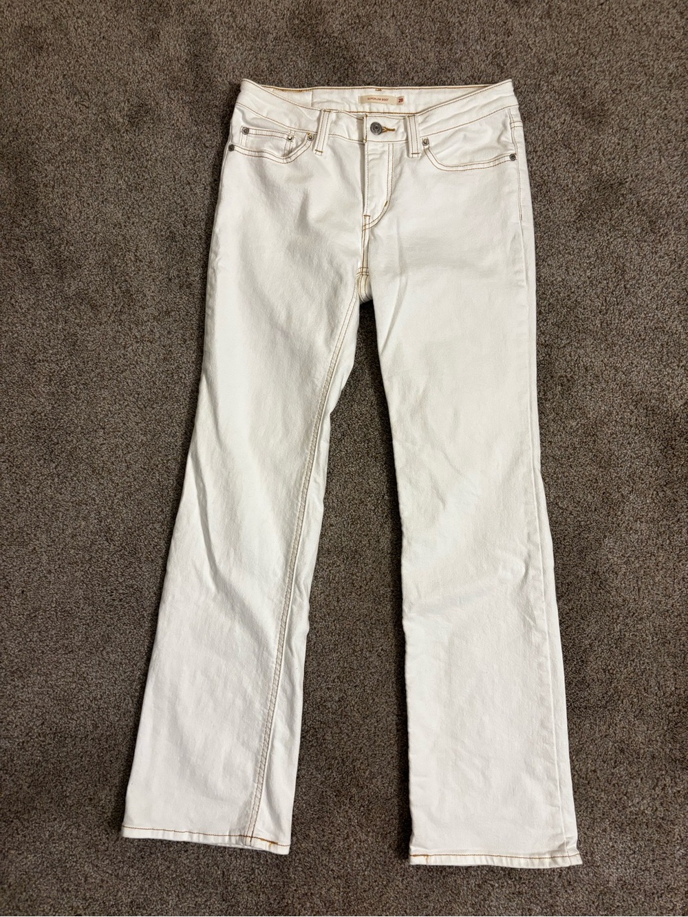 Levi's Women's White Superlow Bootcut Jeans